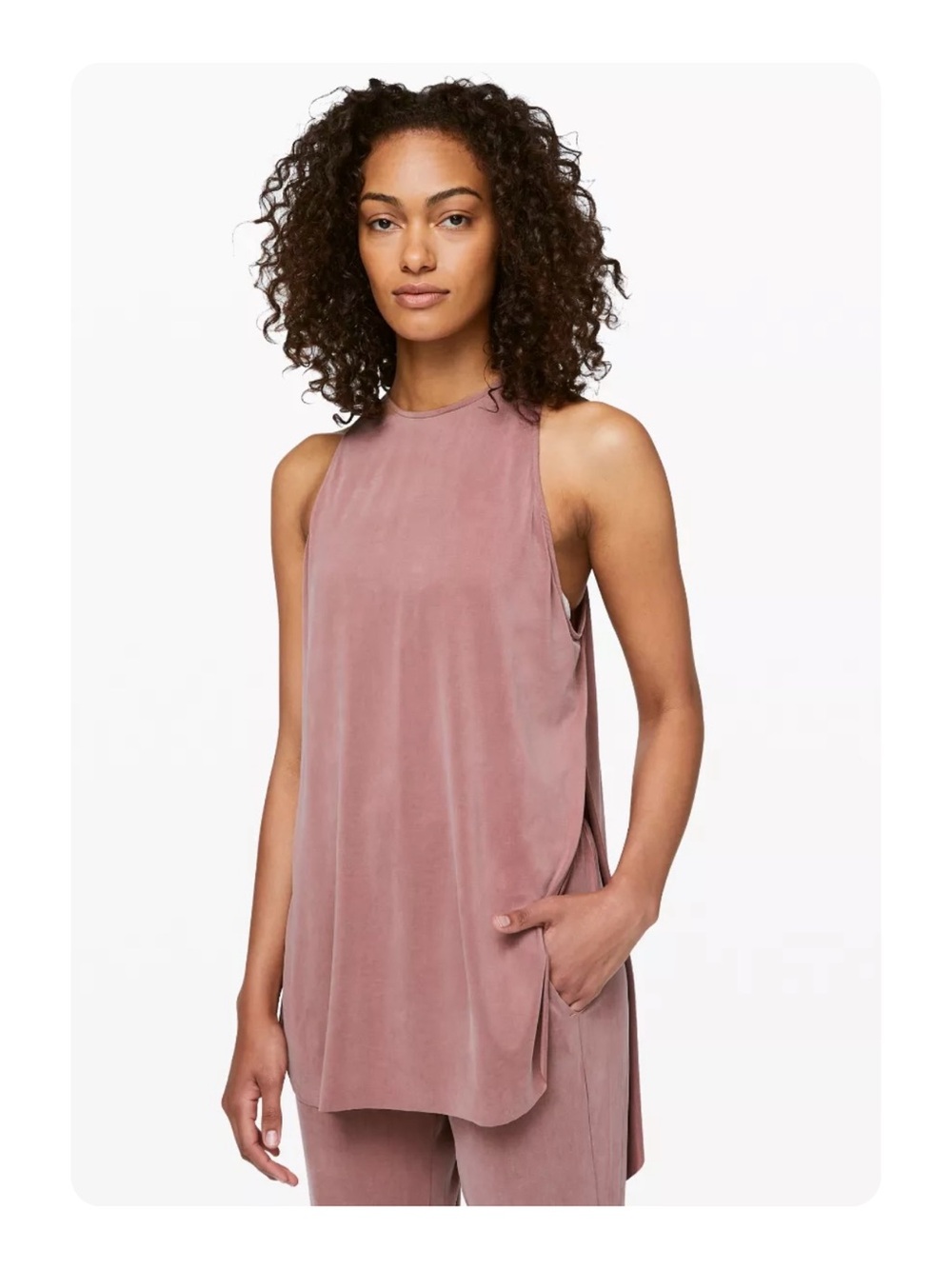 ★ Lululemon Fashion Forward Elevated Basic Restore Tunic Long Top Dark Pink 6 ★